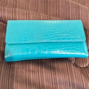 Genuine Teal Leather Wallet